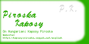 piroska kaposy business card